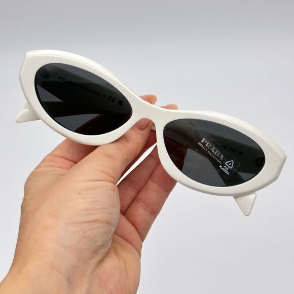 BRAND NEW PRADA PR26ZS 17K08Z Talc/Dark Grey Women Sunglasses - Picture 8 of 14